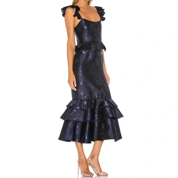 V Chapman Violet Dress in Navy Size 6 - Picture 2 of 7